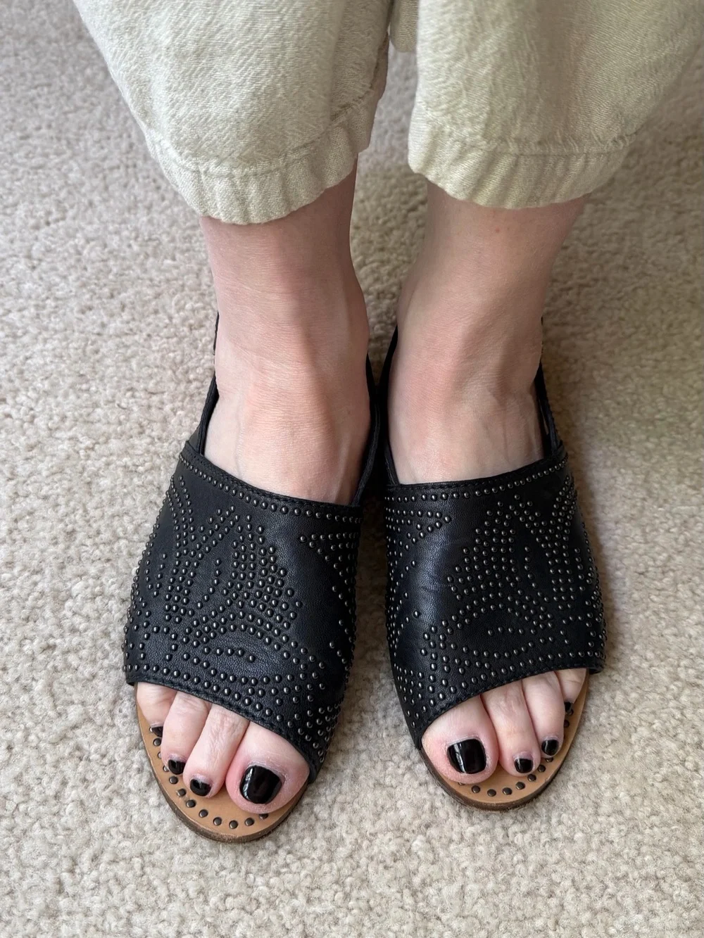 Miu Miu Black Studded Sandal